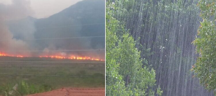 Chapada: Chuva ameniza intensidade de incêndio na região de Abaíra, mas brigadistas e bombeiros ainda monitoram a área