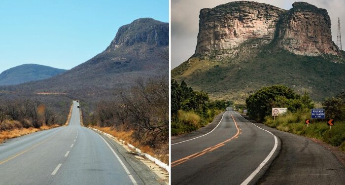 Chapada: Estrada que corta a região chapadeira, BR-242 é considerada uma das 10 mais bonitas do Brasil; problema são os buracos