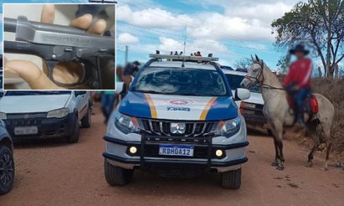 CHAPADA: Polícia apreeende arma de fogo após suspeito ameçar vítimas e fugir em Iramaia