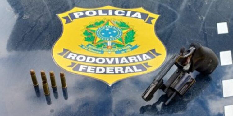 SEABRA:PRF prende motorista de carreta com revólver na cintura e cinco munições no município de Seabra