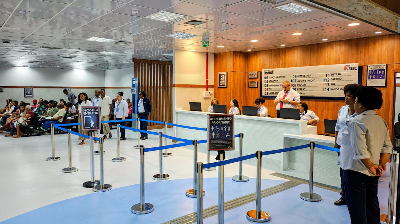 ​SAC Rodoviária tem capacidade para 16 mil atendimentos por mês, ampliando a oferta de serviços públicos na Bahia